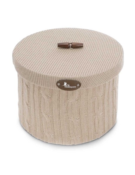 Caja redonda lana beige M