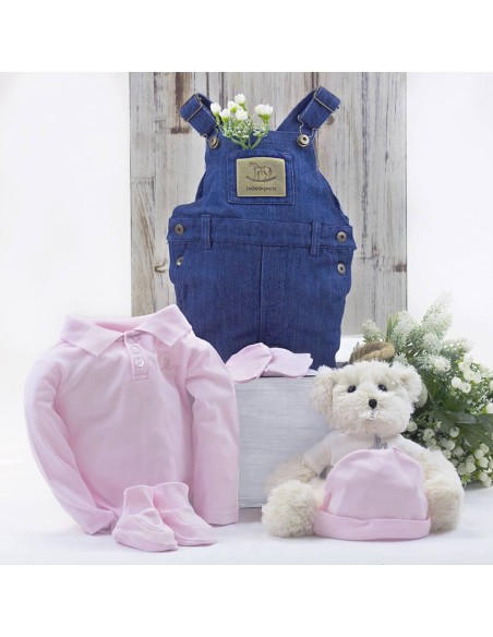 Regalo Conjunto de Ropa Bebé Con Oso de Peluche Rosa