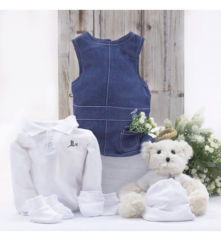 Canastillas Conjunto Ropa Bebé Niña con Oso de Peluche blanco