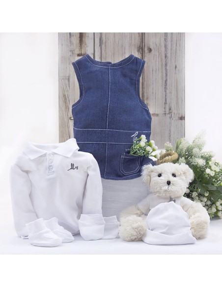 Canastillas Conjunto Ropa Bebé Niña con Oso de Peluche blanco