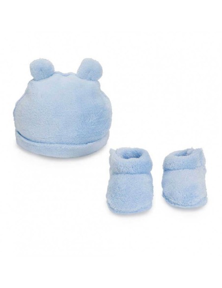 Pack Bebé Rosa Leatardo Gorrito y Calcetines Recién Nacido azul